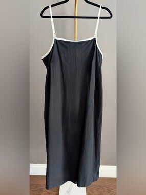 Ava & Viv Black White Midi NWT XXL A Line Pockets Adjustable Straps Summer Dress